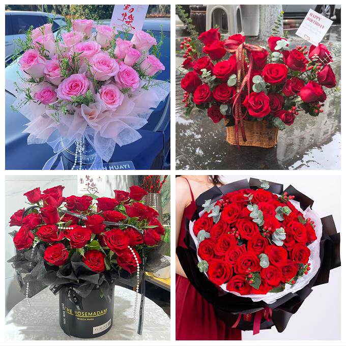 东莞市厚街沙田道滘镇洪梅镇花店同城配送女友生日情人节玫瑰花束