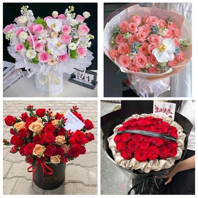 送深圳市大鹏新区南澳镇葵涌鲜花店同城配送领导女友玫瑰混搭花束