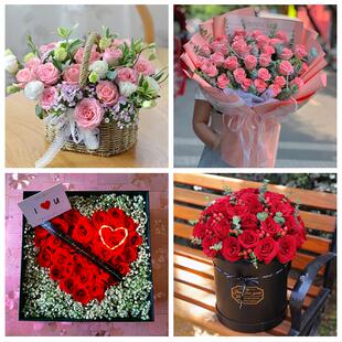 湖南湘潭市雨湖区岳塘区湘潭县同城鲜花店情人节玫瑰表白女友老婆