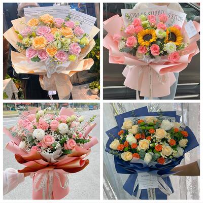 安阳汤阴县滑县内黄县林州市花店同城送男女友领导玫瑰混搭鲜花束