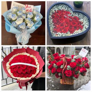 送白山市靖宇县长白县临江市花店同城配送女友生日情人节玫瑰花束