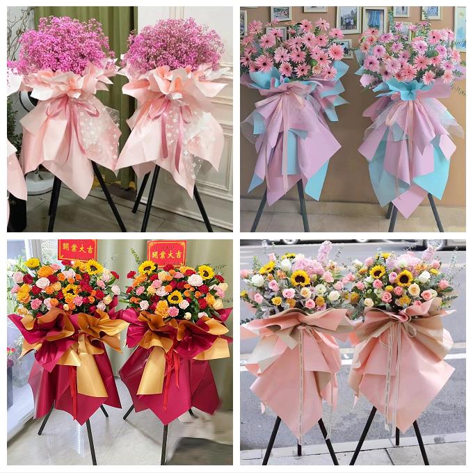 衡阳市南岳区衡阳衡南衡山县同城鲜花店公司乔迁会展开张开业花篮