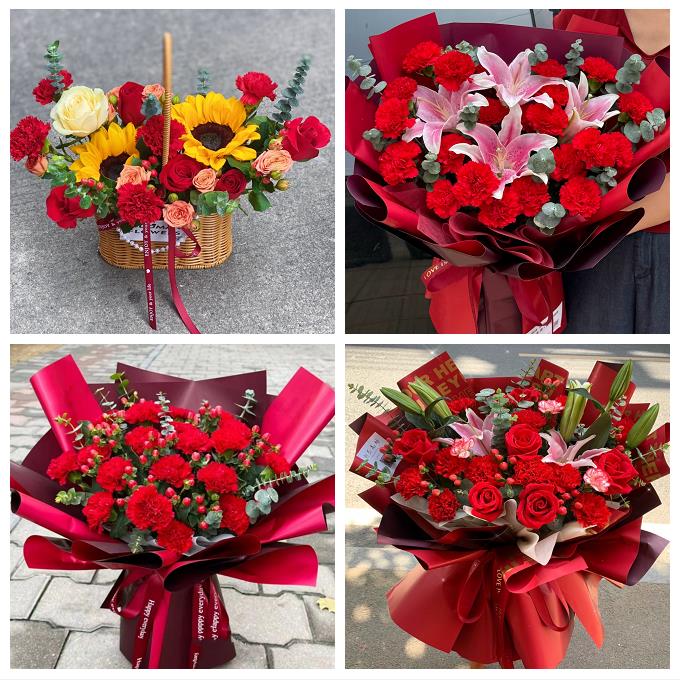 天津南开向阳路嘉陵道王顶堤鲜花店同城配送康乃馨父母生日看病人