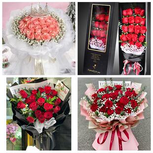 河南许昌市魏都区建安区鄢陵县同城鲜花店订33朵玫瑰送情人女朋友