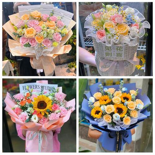 送洛阳市洛宁县伊川县偃师市花店同城送男女友领导玫瑰混搭鲜花束