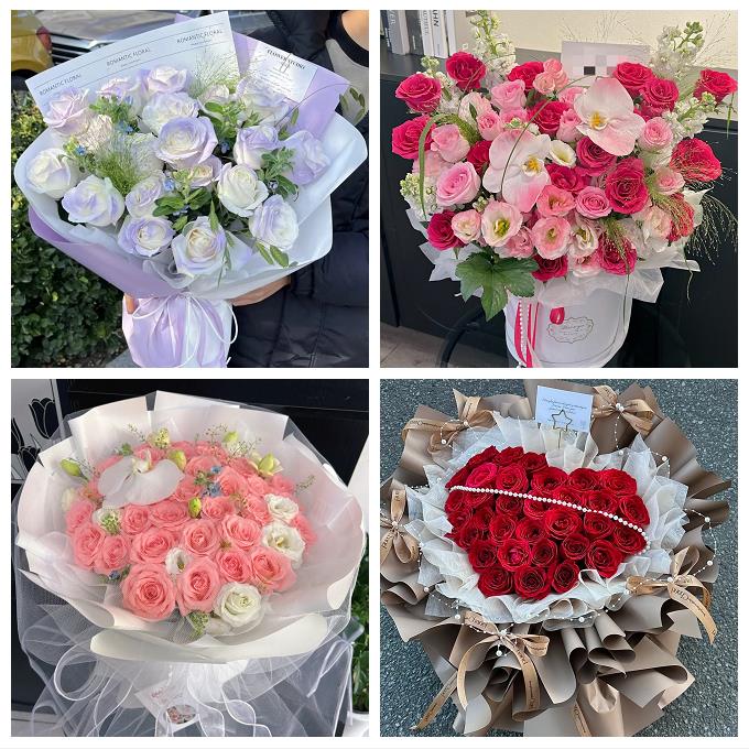 昭通市昭阳区鲁甸巧家盐津县鲜花店卡布碎冰蓝紫玫瑰花束同城配送