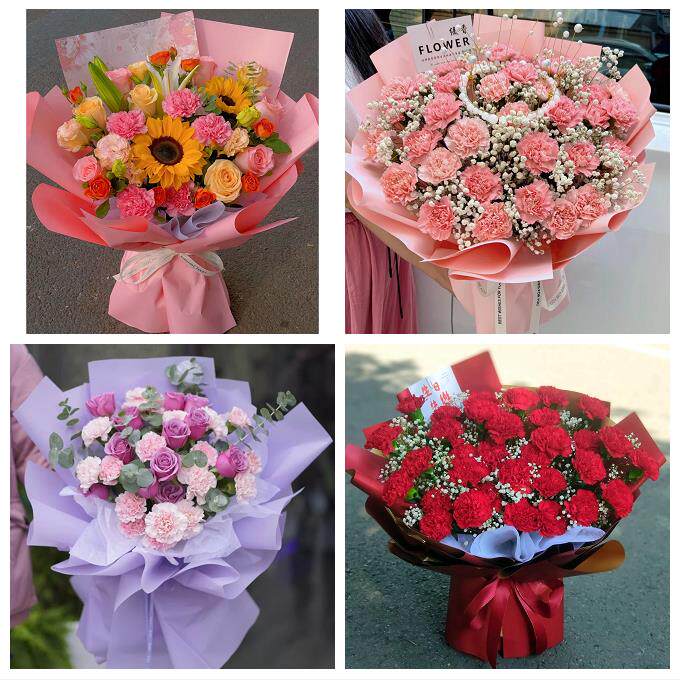 包头白云鄂博矿九原区固阳县同城鲜花店38节送长辈女士康乃馨百合