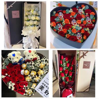 福建三明市梅列区三元区明溪县同城鲜花店送女友生日圣诞玫瑰花束