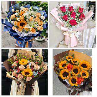 阜阳市太和阜南颍上县界首市同城鲜花店父亲节向日葵花束男士生日
