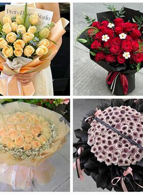 山东聊城市东昌府区阳谷县附近同城花店送女朋友玫瑰订生日鲜花束