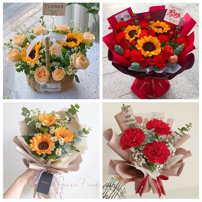 教师节送长辈生日康乃馨向日葵桂林市龙胜资源平乐荔浦恭城鲜花店