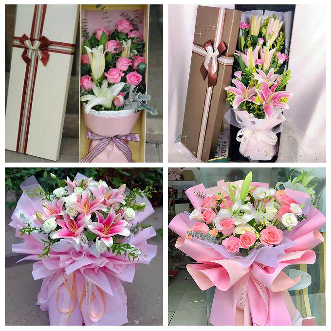 天津河东唐家口向阳楼常州道鲜花店同城配送老婆香水百合玫瑰花束