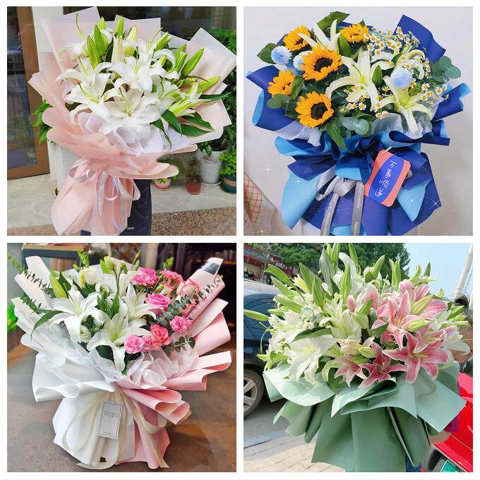 达州市通川达川区宣汉开江县鲜花店同城配送老婆香水百合玫瑰花束