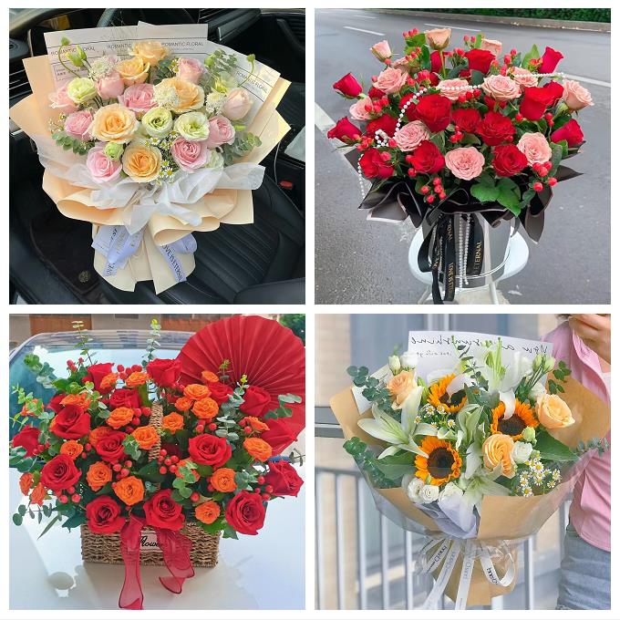 邵阳市新邵县邵阳隆回洞口县鲜花店同城送女朋友玫瑰混搭生日花束