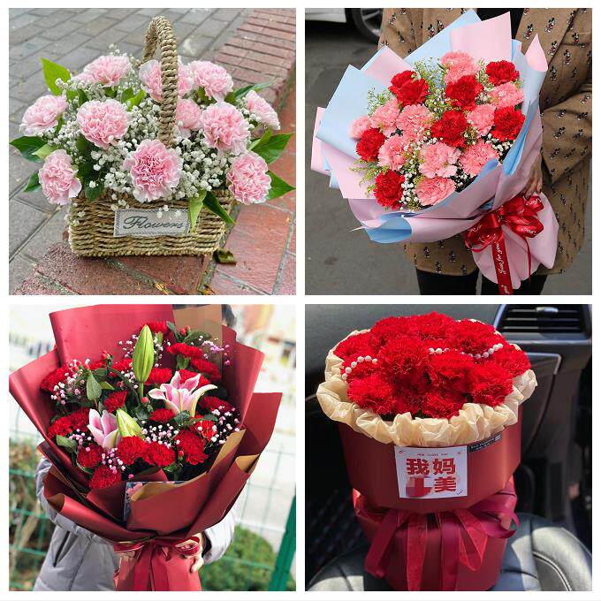 莆田城厢涵江荔城秀屿区仙游鲜花店订康乃馨百合花束同城配送长辈