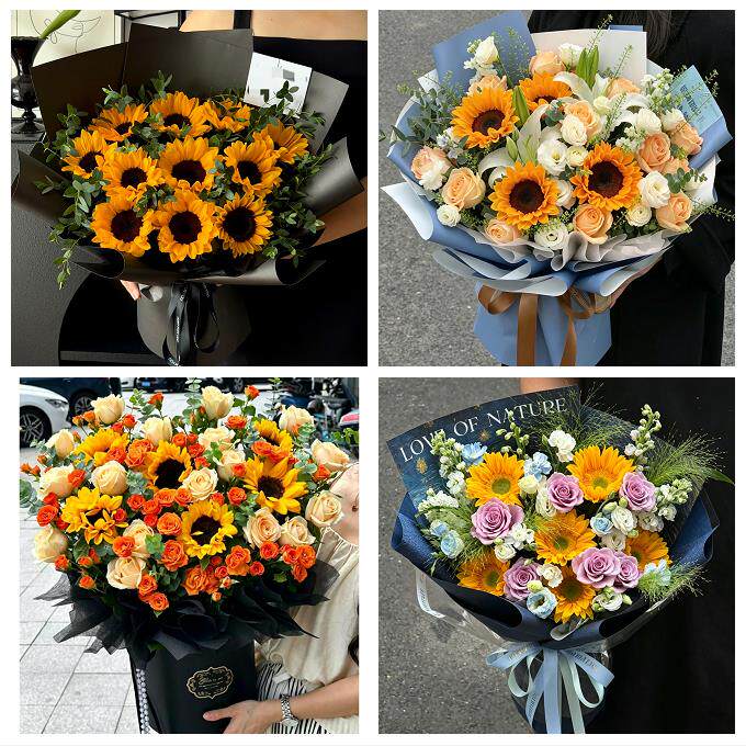 上饶市鄱阳万年婺源县德兴市同城鲜花店成人礼高考向日葵玫瑰花束