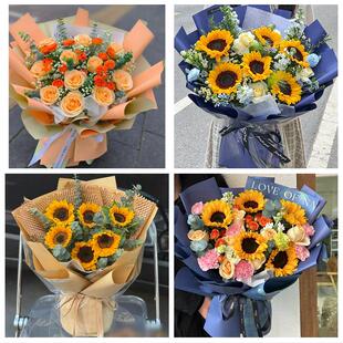 保定市涞水阜平徐水区定兴县同城鲜花店父亲节向日葵花束男士生日