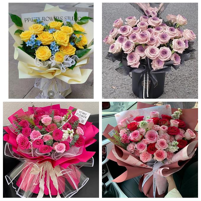 阜阳市太和阜南颍上县界首市鲜花店卡布碎冰蓝紫玫瑰花束同城配送