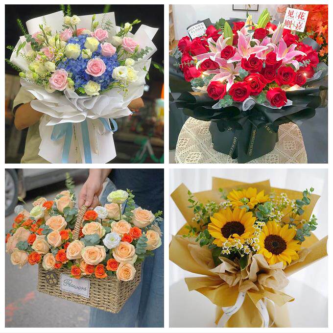 湖北宜昌市宜都市当阳市枝江市同城鲜花店向日葵玫瑰混搭生日花束