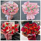 送韶关市仁化县翁源县乳源县同城鲜花店订38妇女节康乃馨百合花束
