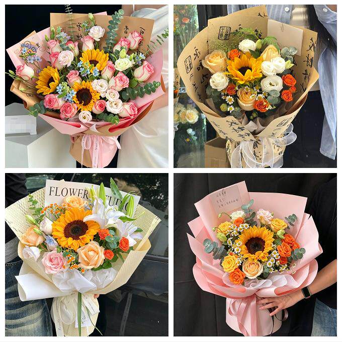 大连市长海县瓦房店市庄河市同城鲜花店成人礼高考向日葵玫瑰花束