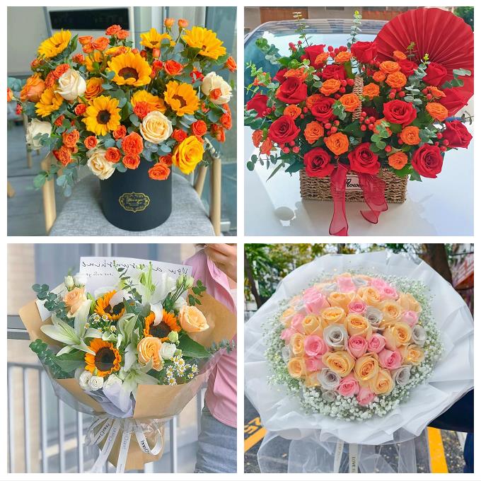 贺州八步平桂区昭平钟山富川鲜花店同城送女朋友玫瑰混搭生日花束