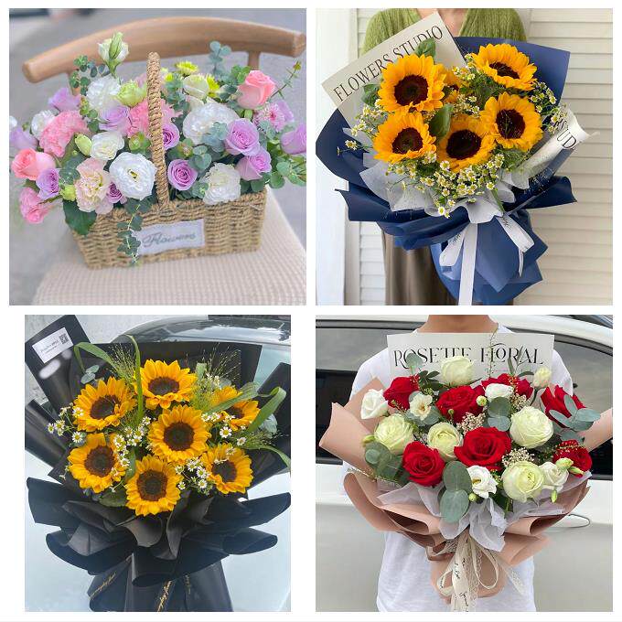 山西临汾襄汾洪洞县古县安泽县同城鲜花店向日葵玫瑰混搭生日花束
