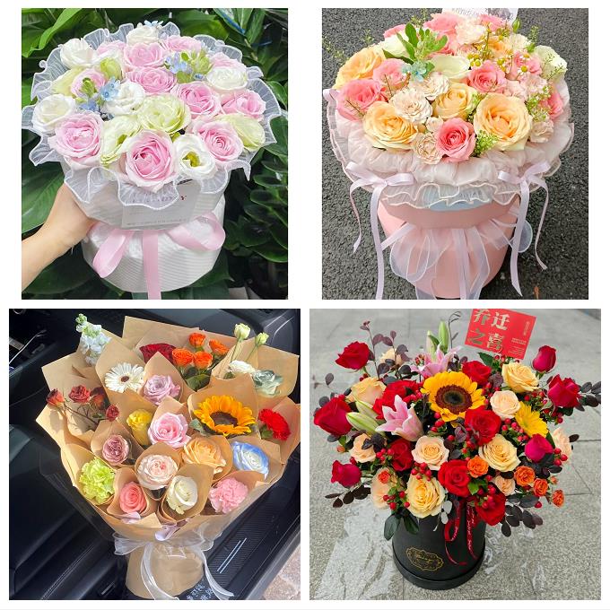 送衢州市开化县龙游县江山市鲜花店同城送女朋友玫瑰混搭生日花束