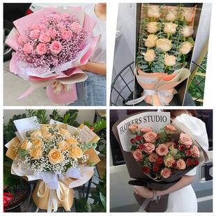 河南商丘市虞城县夏邑县永城市鲜花店同城配送情人节玫瑰花束礼盒