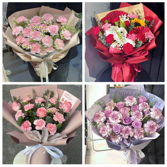 送内江市市中区东兴区威远县同城鲜花店康乃馨百合送父母长辈生日