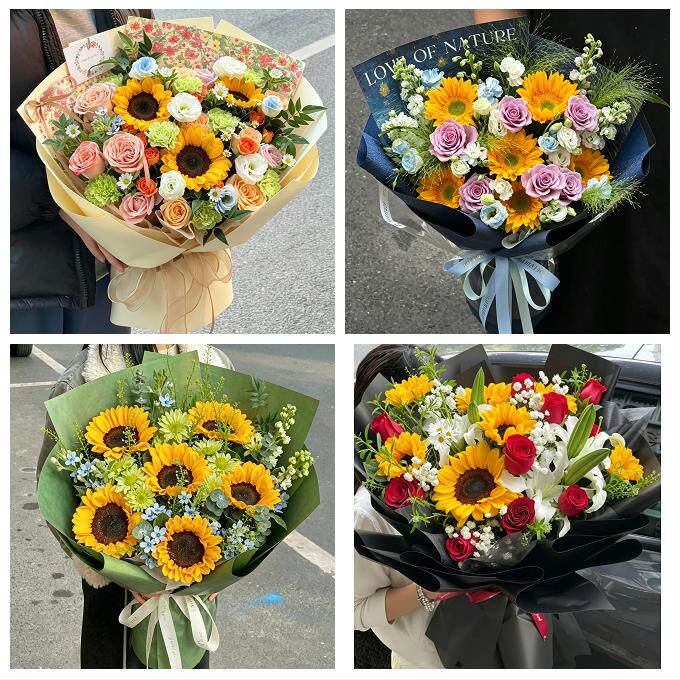 衡阳市衡东祁东县耒阳常宁市同城鲜花店成人礼高考向日葵玫瑰花束