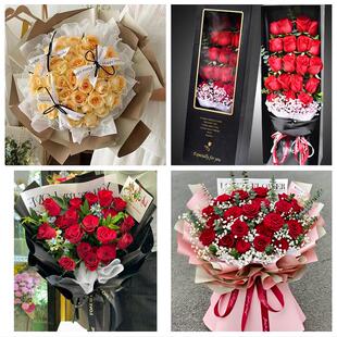 四川绵阳市涪城区游仙区三台县同城鲜花店订33朵玫瑰送情人女朋友