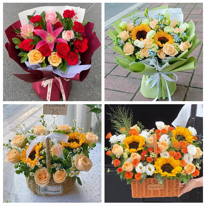 铜陵市铜官义安区郊区枞阳县鲜花店同城送女朋友玫瑰混搭生日花束