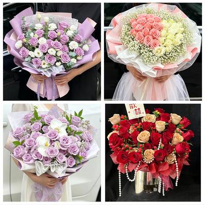 黑龙江伊春市西林区翠峦新青区鲜花店同城配送女友七夕情人节玫瑰