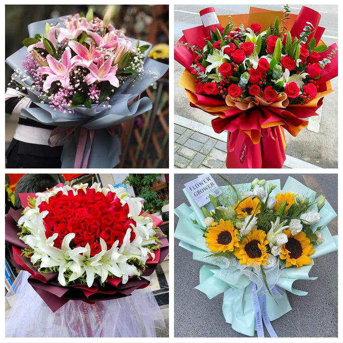 重庆市万州区高笋塘太白牌楼鲜花店同城配送老婆香水百合玫瑰花束