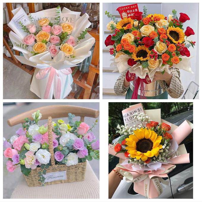广西桂林市灵川全州兴安永福县同城鲜花店向日葵玫瑰混搭生日花束