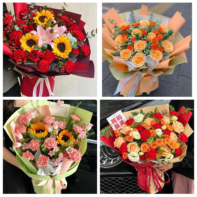桂林市雁山临桂区阳朔灵川县同城鲜花店父亲节向日葵花束男士生日