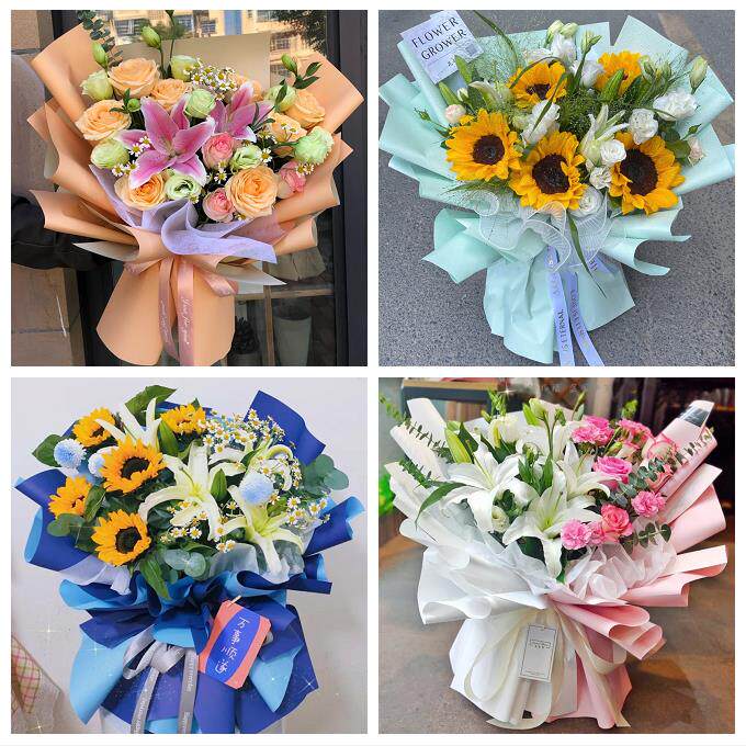 送青岛市即墨市平度市莱西市鲜花店同城配送老婆香水百合玫瑰花束