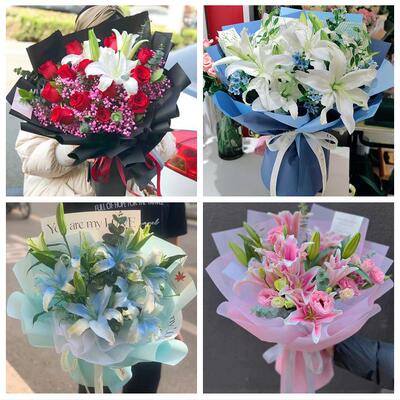 吉林延边州延吉图们敦化珲春市鲜花店同城送玫瑰香水百合生日花束