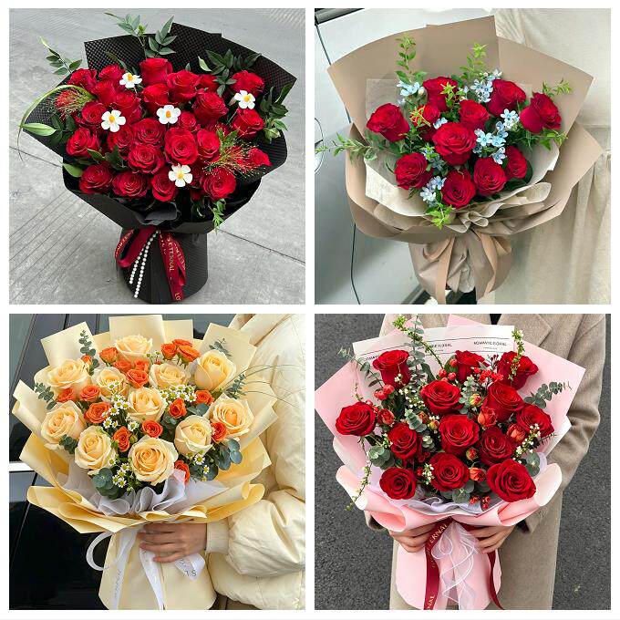 云南昆明市富民宜良石林嵩明县同城花店送女朋友玫瑰订生日鲜花束
