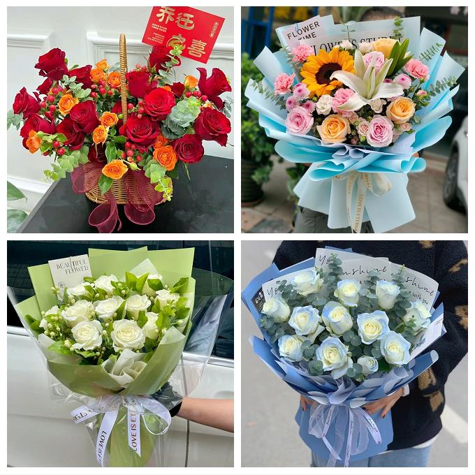 邢台市内丘柏乡县隆尧县任县同城鲜花店七夕表白订红玫瑰花束礼盒 - 实物图