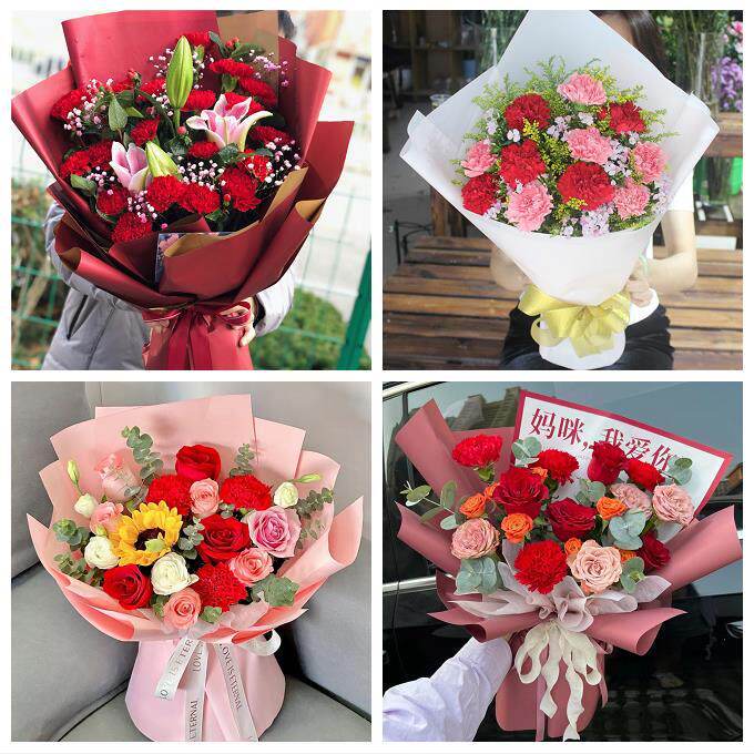 贵阳市白云区观山湖区开阳县鲜花店订康乃馨百合花束同城配送长辈