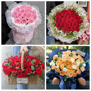 河南开封市龙亭区顺河区鼓楼区同城鲜花店情人节玫瑰表白女友老婆