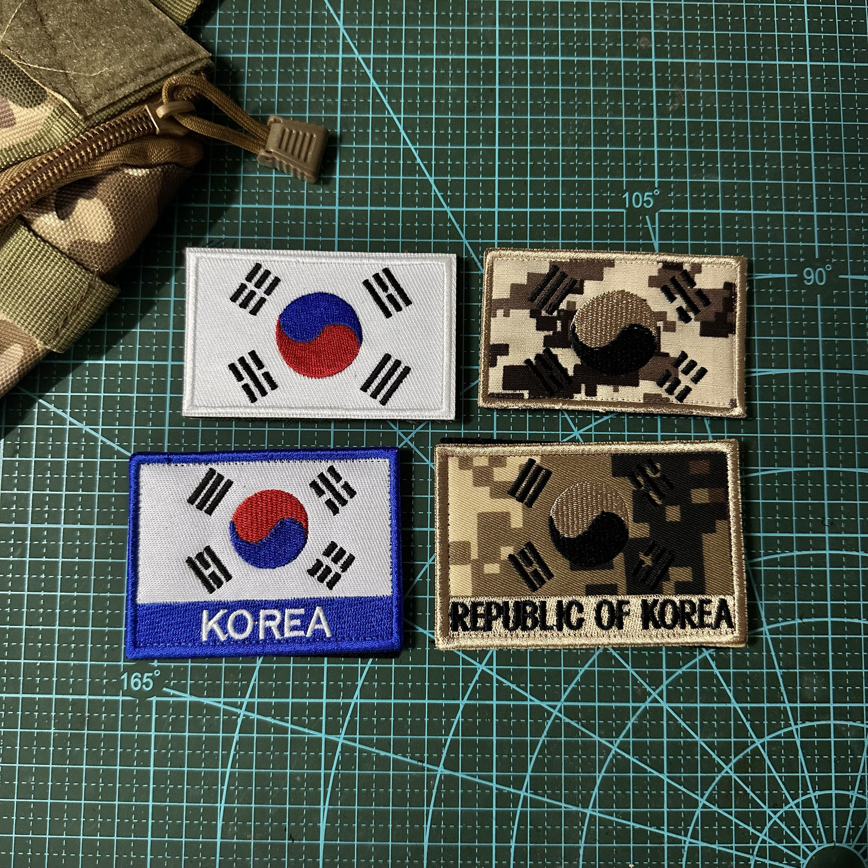 韩国国旗刺绣魔术贴章臂章太极旗徽章贴军迷背包个性战术士气章
