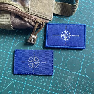 北约旗 镂空反光 立体刺绣魔术贴章臂章背包贴章个性战术徽章