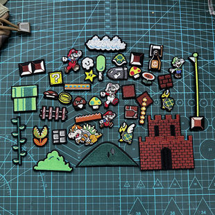 童趣电影游戏可爱卡通刺绣布贴超级马里奥迷你魔术贴徽章背包贴