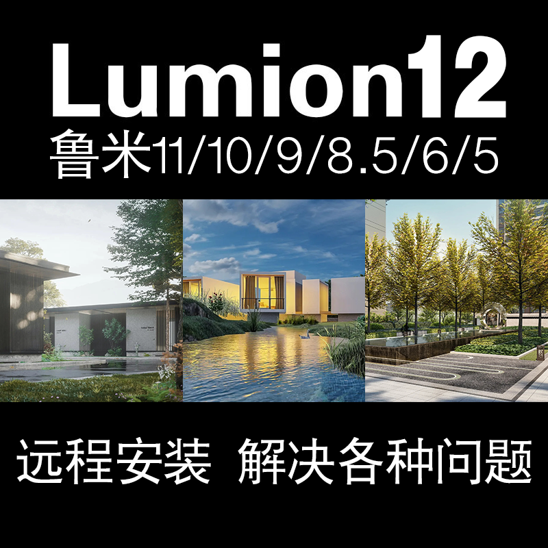 Lumion软件1211/10/9/8/6远程安装服务中文版安装送教程素材