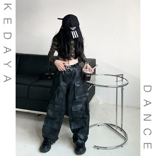 甜酷女童美拉德帅气工装 童装 皮裤 美式 子潮 2024春季 休闲长裤 新款