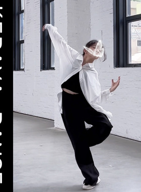 可达鸭家童装夏季男女儿童纯白色防晒衬衫薄款垂坠感丝滑编舞服