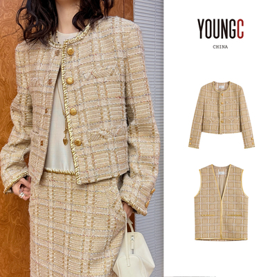 ICEDUST金色小香风短款外套